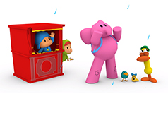Pocoyo in a puppet show