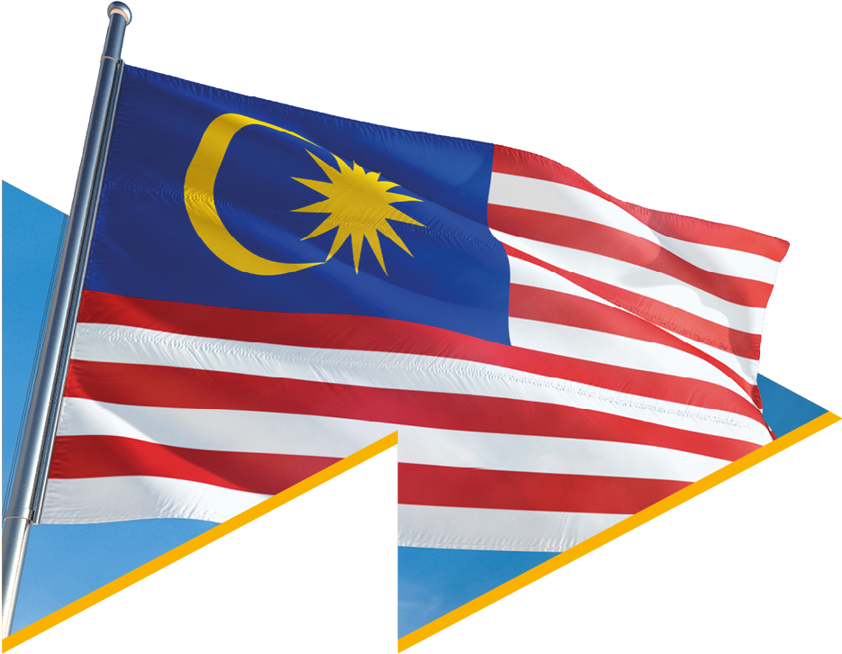 Malaysian flag through the Linguaskill logo