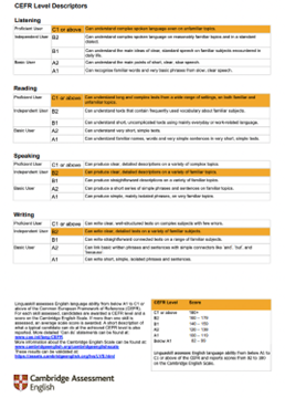 Page 2 of a Linguaskill Test report example