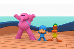 Pocoyo on a ship