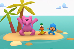 Pocoyo on an island