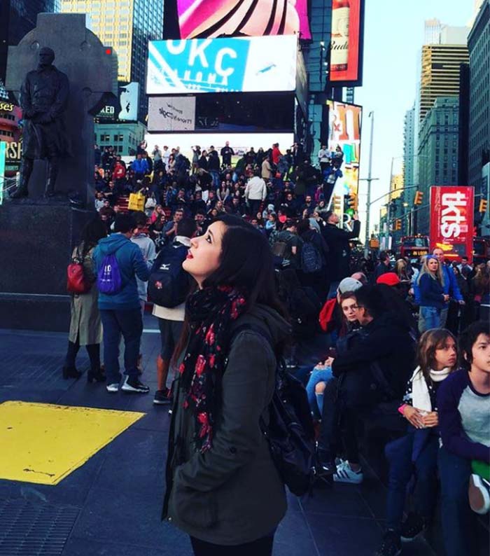 Camilla in Times Square