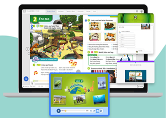 Colorful, child-friendly learning platform with interactive games and educational resources.