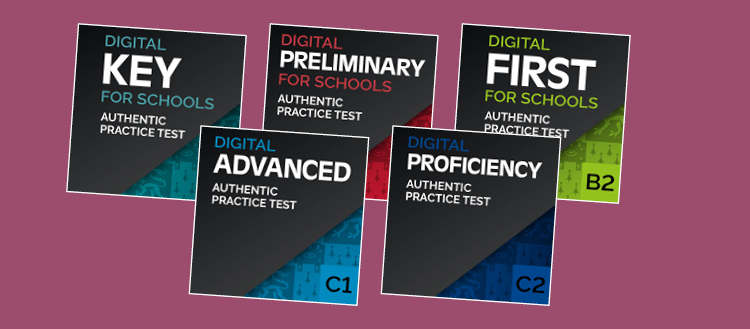 Digital Cambridge practice tests books covers