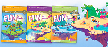 Three Cambridge books for young learners with playful covers.
