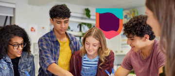 Group of learners working together at a table.