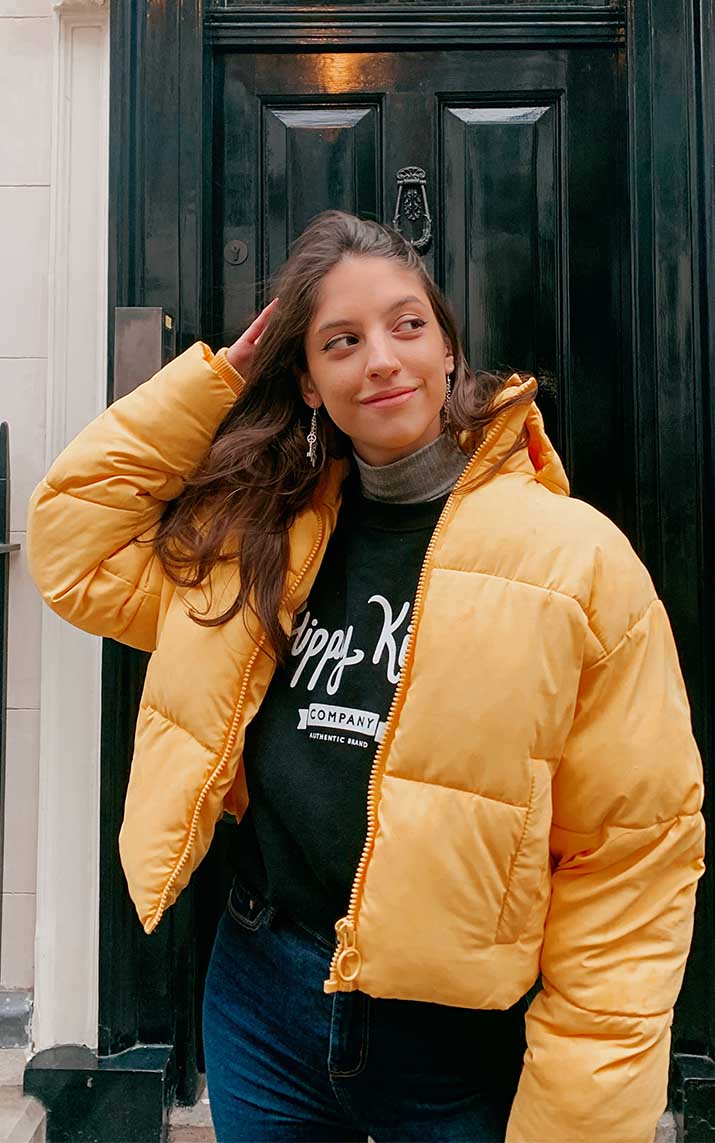 luana wearing yellow jacket