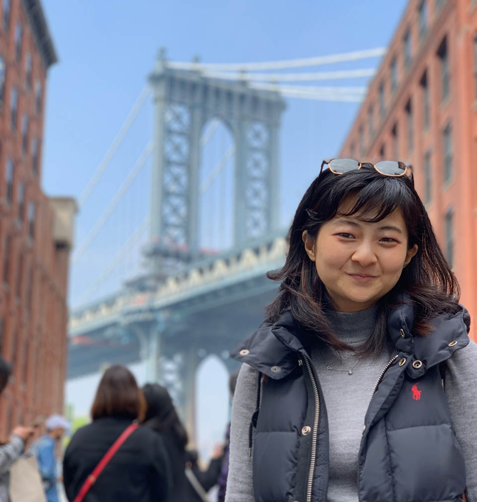 Monica visiting Brooklyn Bridge