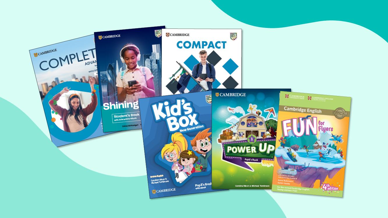 Cambridge English course books for learners of different ages and levels.