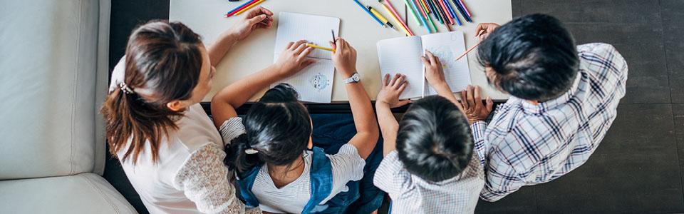 parents and children learning english