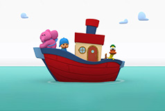 Pocoyo ship at sea