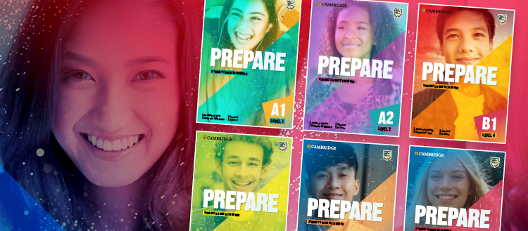 Cambridge Prepare series book covers with smiling students