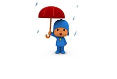 Pocoyo with an umbrella