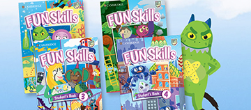Cambridge FUNSkills series with engaging stories and characters.