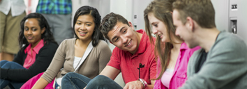 Five students speaking English at School