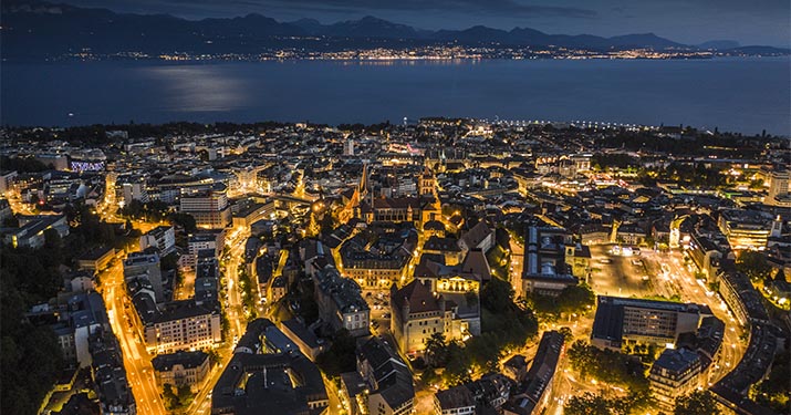 Lausanne cityscape in Switzerland
