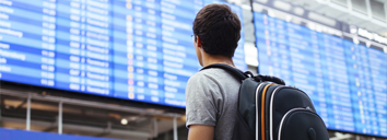 Male student at an airport