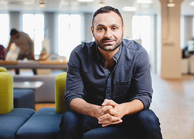 Man sitting in a workplace meeting