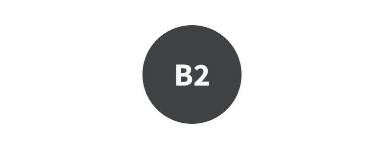 B2 First for Schools logo symbolizing basic English skills.