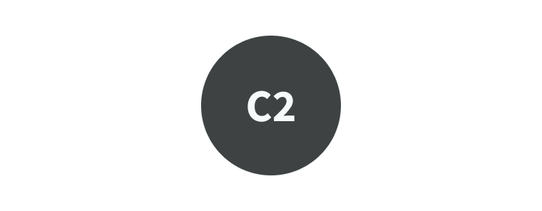 C2 Proficiency logo symbolizing basic English skills.