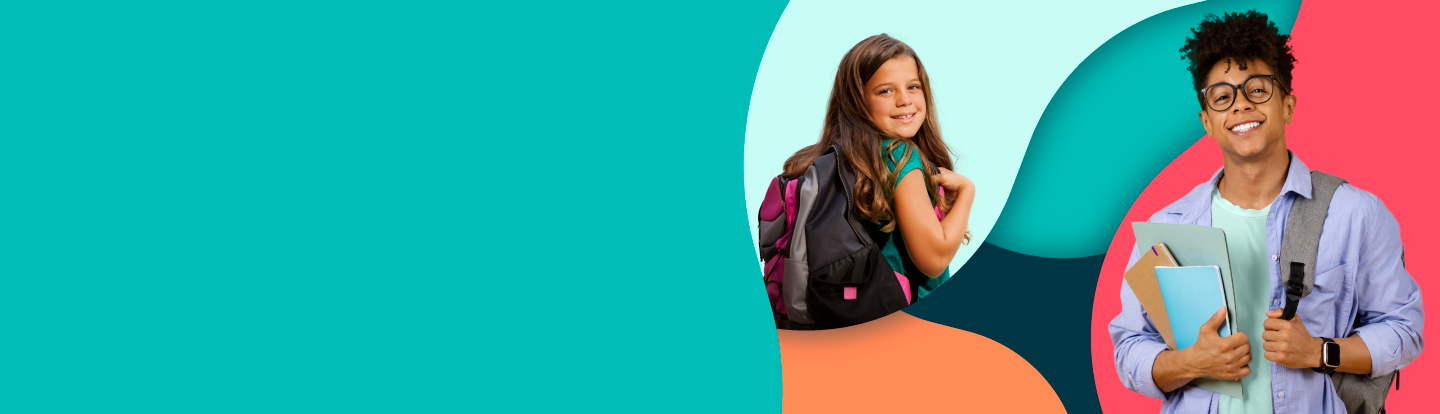 two happy students starting the school year