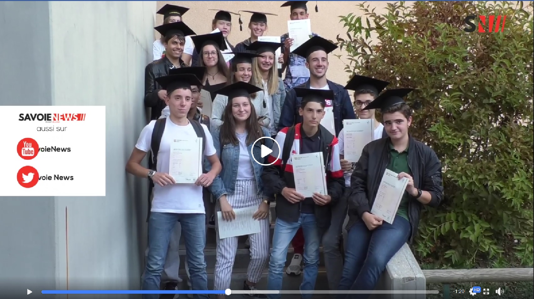 Reportage vidéo - remise des diplômes Collège Jean d'Arc, Albertville