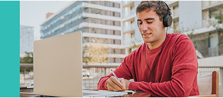 Student taking an online test.