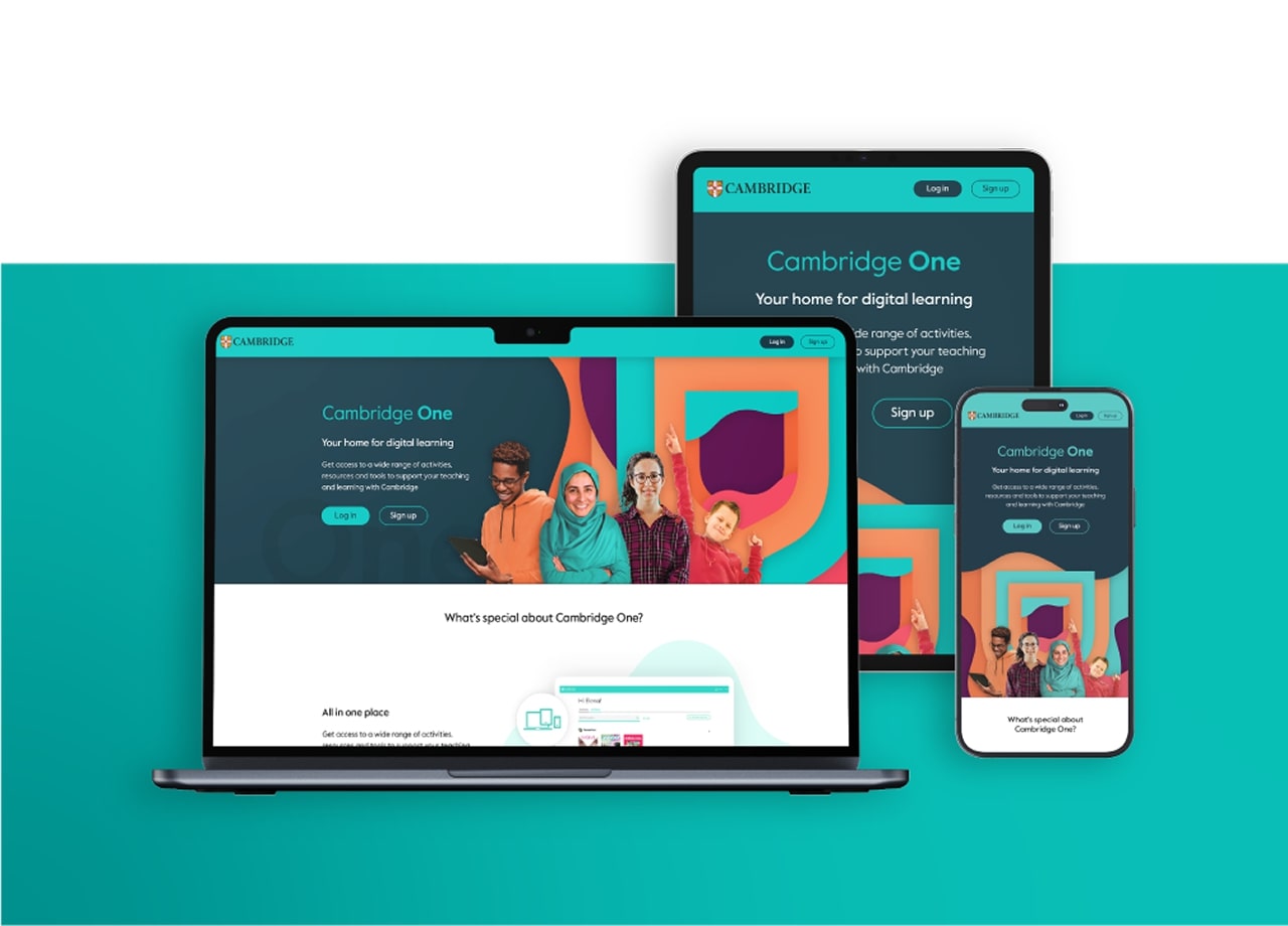 Responsive website design on devices.