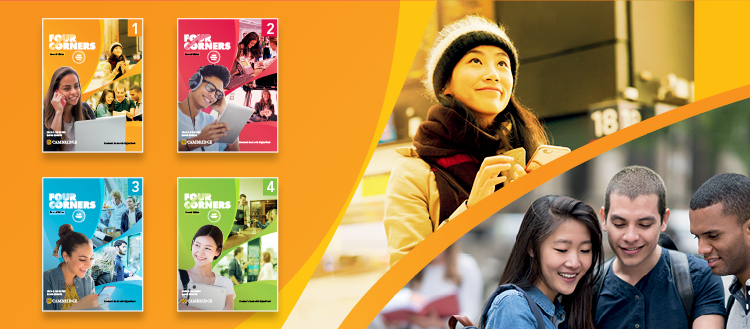 Smiling group with books in learning setting.