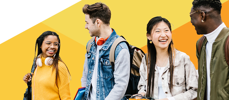 Group walking together symbolizing connection.