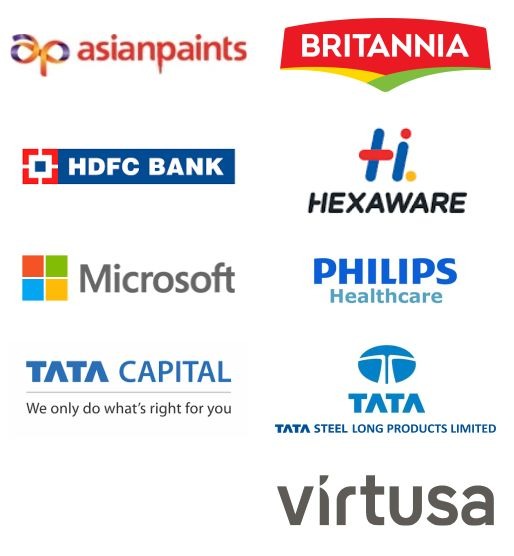 logos of organisations who accept linguaskill including tata and microsoft