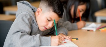 Young learner in classroom