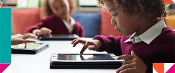 Young pupil using a tablet