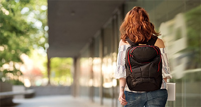 student walking