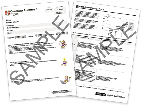 younger learners exam results examples