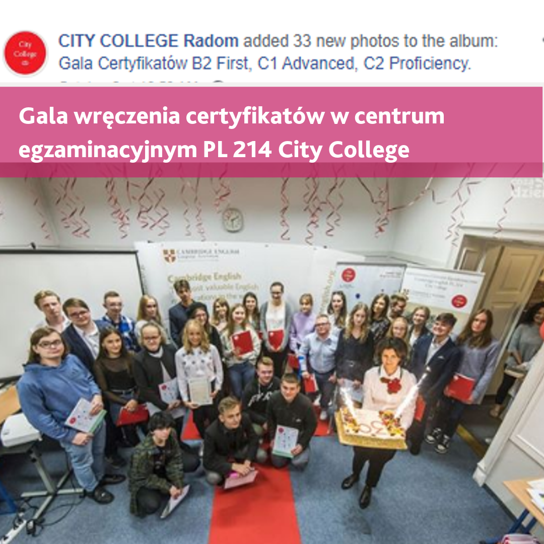 City College Cambridge Gale Certyfikatow pazdziernik 2019
