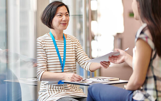 teacher meeting with a student