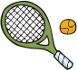Tennis racket and ball icon - Image
